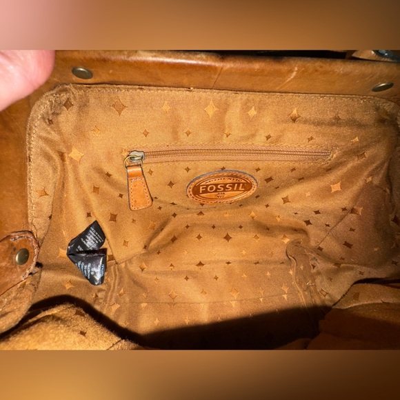 Fossil Vintage Revival Frame Satchel Brown Leather ZB5403 Doctor’s Bag CROSSBODY - Picture 9 of 10